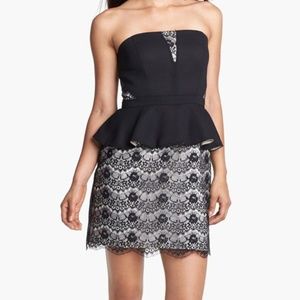 Max & Cleo Black & White Strapless Cocktail Dress